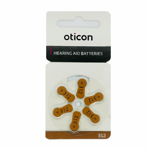 Baterie OTICON typ 312 – zestaw 6 sztuk do aparatów słuchowych