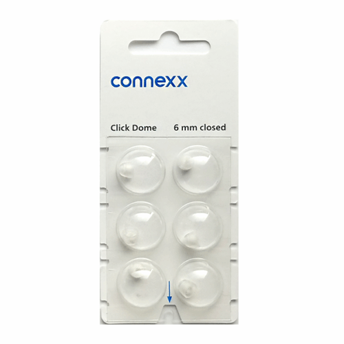 Kopułki Click Dome zamknięte 6 mm (6 szt.) – do aparatów słuchowych RIC: Signia, Siemens, Audio Service