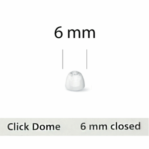 Kopułki Click Dome zamknięte 6 mm (6 szt.) – do aparatów słuchowych RIC: Signia, Siemens, Audio Service