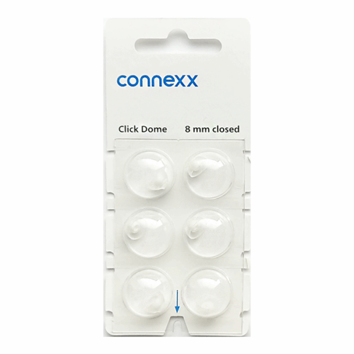 Kopułki Click Dome zamknięte 8 mm (6 szt.) – do aparatów słuchowych RIC: Signia, Siemens, Audio Service