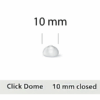 Kopułki Click Dome zamknięte 10 mm (6 szt.) – do aparatów słuchowych RIC: Signia, Siemens, Audio Service