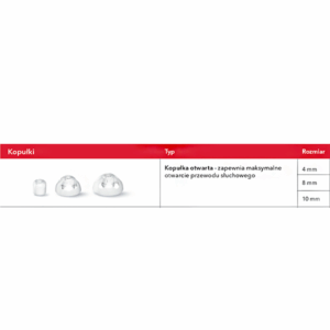 Kopułki Click Dome otwarte 4 mm (6 szt.) – do aparatów słuchowych RIC: Signia, Siemens, Audio Service