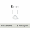 Kopułki Click Dome otwarte 8 mm (6 szt.) – do aparatów słuchowych RIC: Signia, Siemens, Audio Service