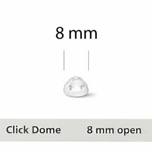Kopułki Click Dome otwarte 8 mm (6 szt.) – do aparatów słuchowych RIC: Signia, Siemens, Audio Service