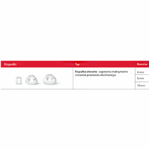 21757871_2.png Kopułki Click Dome otwarte 10 mm (6 szt.) – do aparatów słuchowych RIC: Signia, Siemens, Audio Service