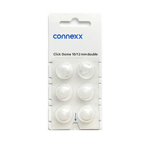 Kopułki Click Dome double 10/12 mm  (6 szt.) – do aparatów słuchowych RIC: Signia, Siemens, Audio Service