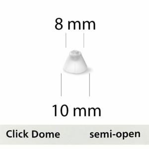 21757878_1.png Kopułki Click Dome pół otwarte 10 mm (6 szt.) – do aparatów słuchowych RIC: Signia, Siemens, Audio Service