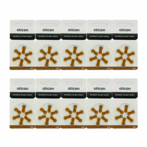 Baterie OTICON typ 312 – zestaw 60 sztuk do aparatów słuchowych
