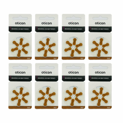 Baterie OTICON typ 312 – zestaw 48 sztuk do aparatów słuchowych