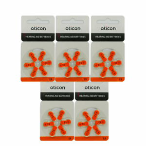 Baterie OTICON typ 13 / PR48 – zestaw 30 sztuk do aparatów słuchowych