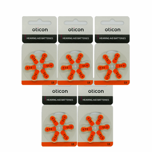Baterie OTICON typ 13 / PR48 – zestaw 30 sztuk do aparatów słuchowych