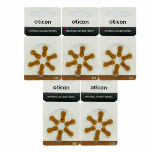 Baterie OTICON typ 312 – zestaw 30 sztuk do aparatów słuchowych