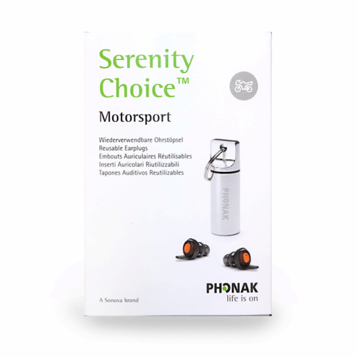 24767135.png Phonak Serenity Choice™ Motorsport – zatyczki do uszu z filtrem akustycznym dla motocyklistów i fanów sportów motorowych