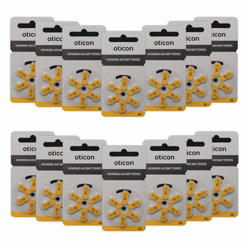 Baterie OTICON typ 10 – zestaw 84 sztuk do aparatów słuchowych