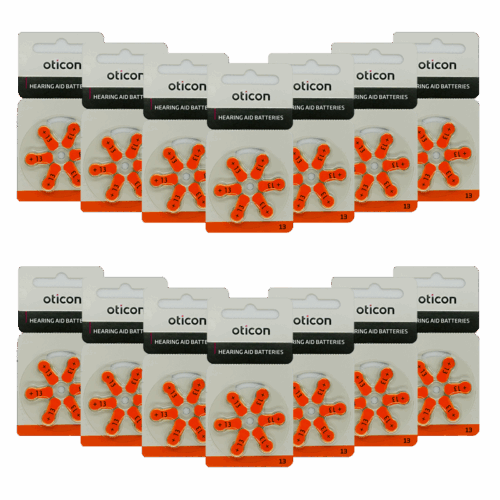 Baterie OTICON typ 13 / PR48 – zestaw 84 sztuki do aparatów słuchowych