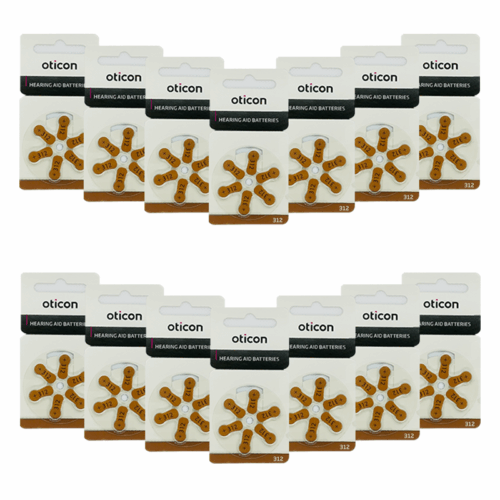 Baterie OTICON typ 312 – zestaw 84 sztuki do aparatów słuchowych