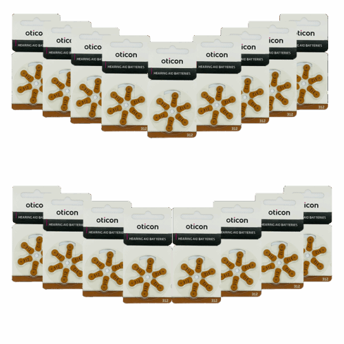 Baterie OTICON typ 312 – zestaw 102 sztuki do aparatów słuchowych