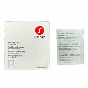 851dcc4214c5e3f27675cd5a8a7fe14a.png Chusteczki do higieny aparatów słuchowych Signia 30 szt. – dezynfekcja i czystość